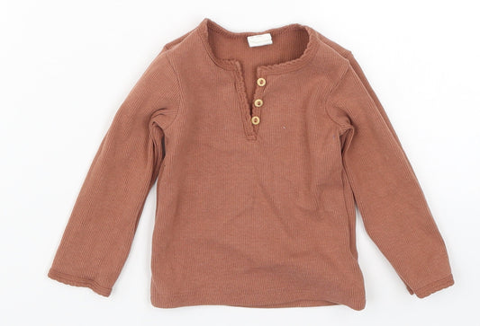 H&M Girls Brown   Basic T-Shirt Size 6-9 Months