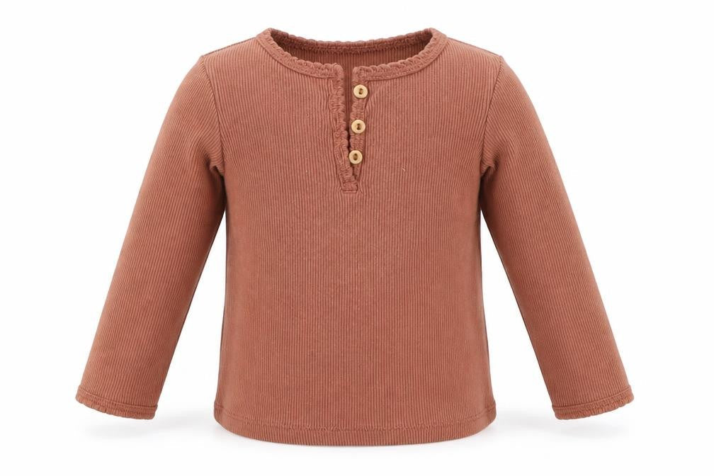 H&M Girls Brown   Basic T-Shirt Size 6-9 Months