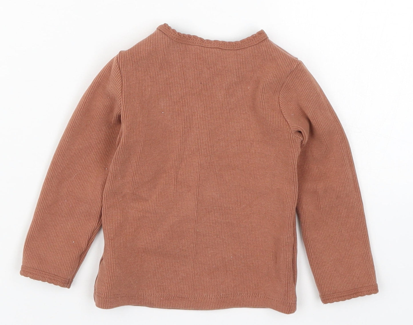 H&M Girls Brown   Basic T-Shirt Size 6-9 Months
