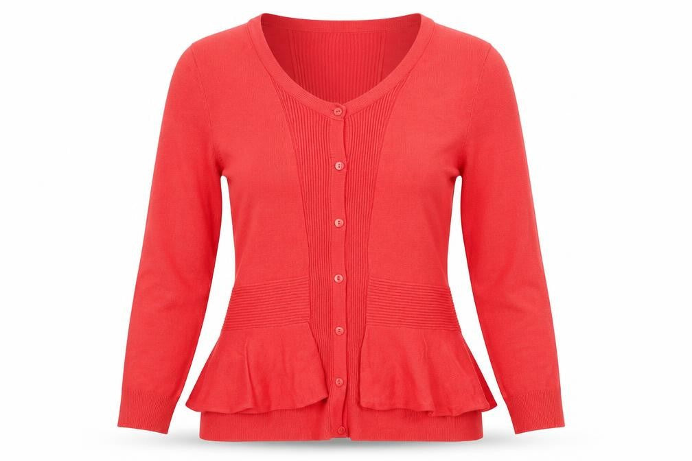 Per Una Womens Red  Knit Cardigan Jumper Size 12