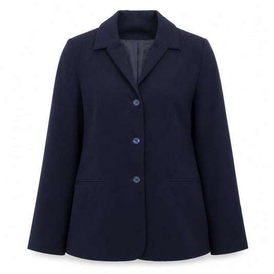 Front view of AMARANTO women’s blue jacket, size UK 14