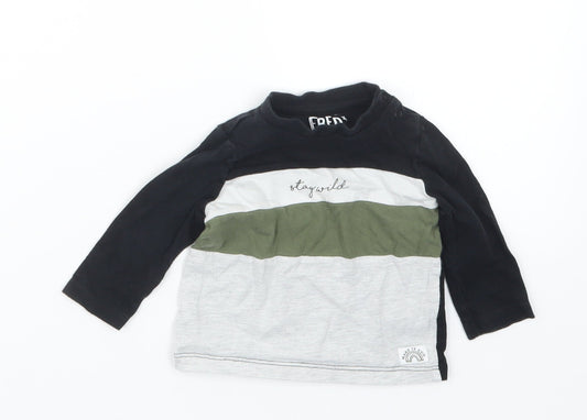 F&F Boys Black   Basic T-Shirt Size 0-3 Months