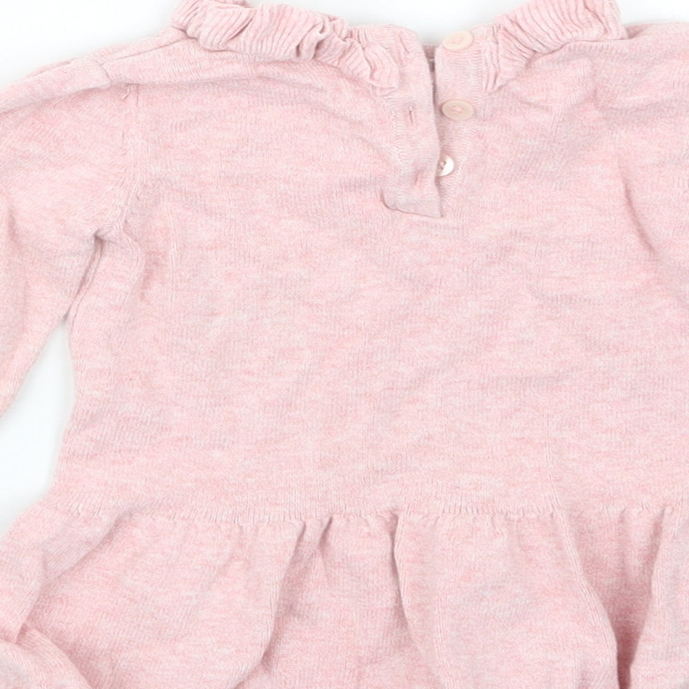TU Girls Pink  Knit Pullover Jumper Size 6-9 Months