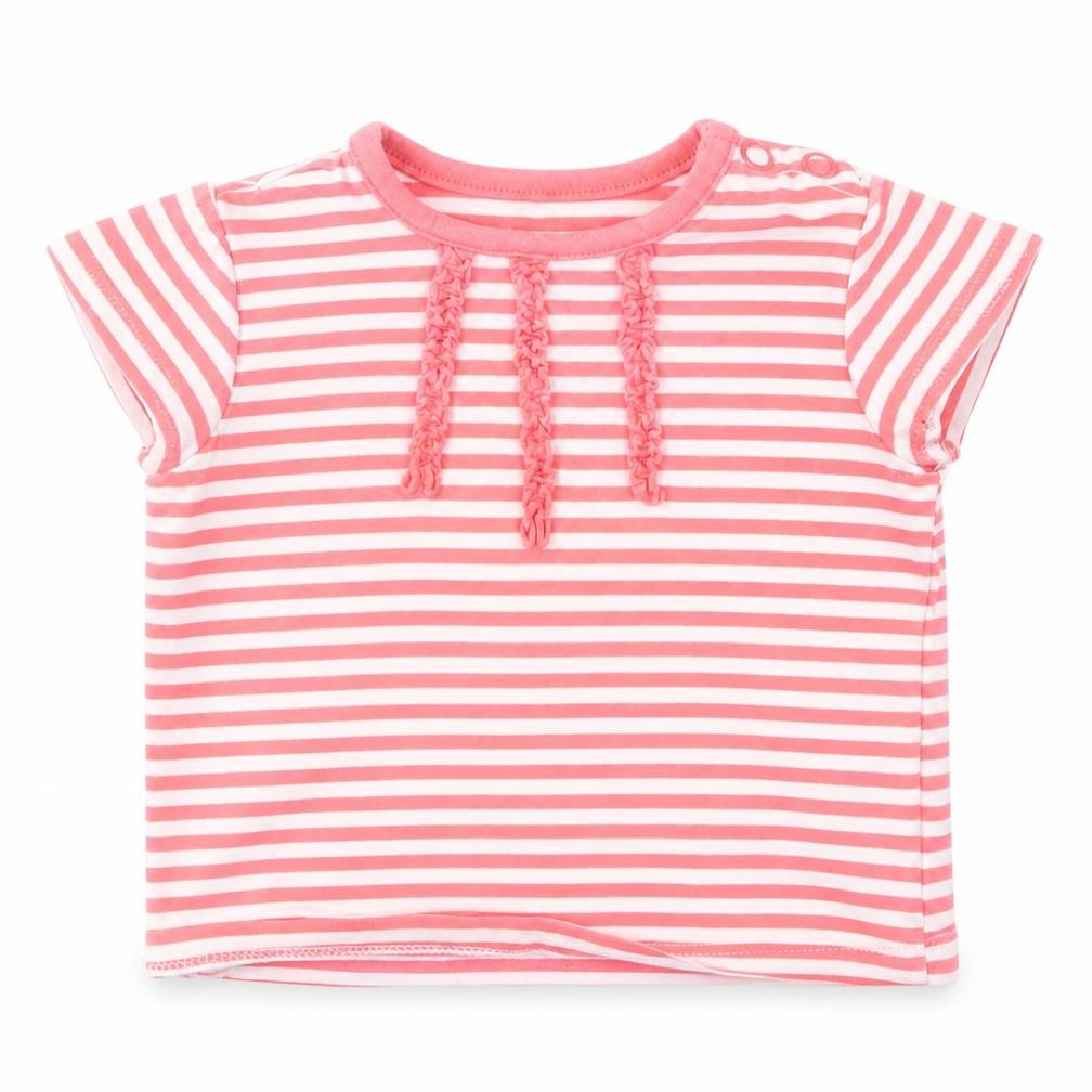 Mothercare Girls Red Striped  Basic T-Shirt Size Newborn