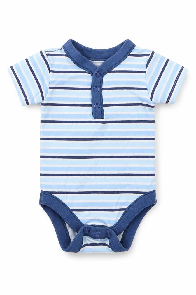 George Boys Blue Striped  Babygrow One-Piece Size 3-6 Months