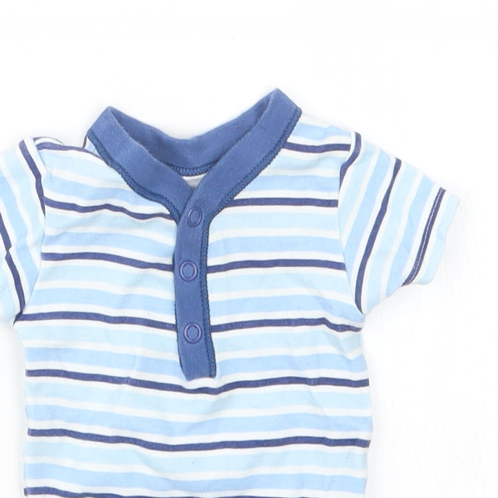 George Boys Blue Striped  Babygrow One-Piece Size 3-6 Months