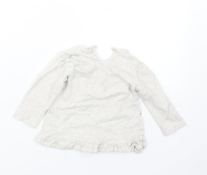 Back view of George girls’ grey basic t-shirt, size 6-9, months - minnie mouse