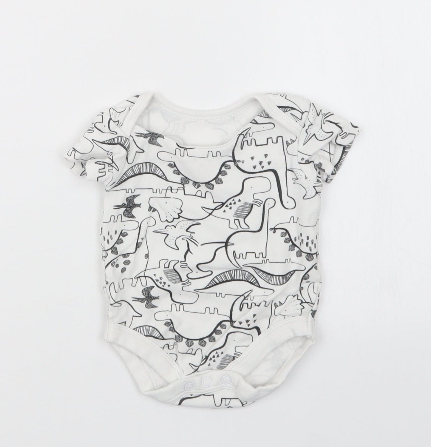 TU Boys White Geometric  Babygrow One-Piece Size 0-3 Months