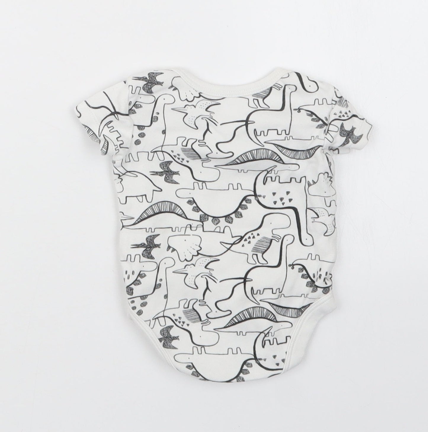 TU Boys White Geometric  Babygrow One-Piece Size 0-3 Months