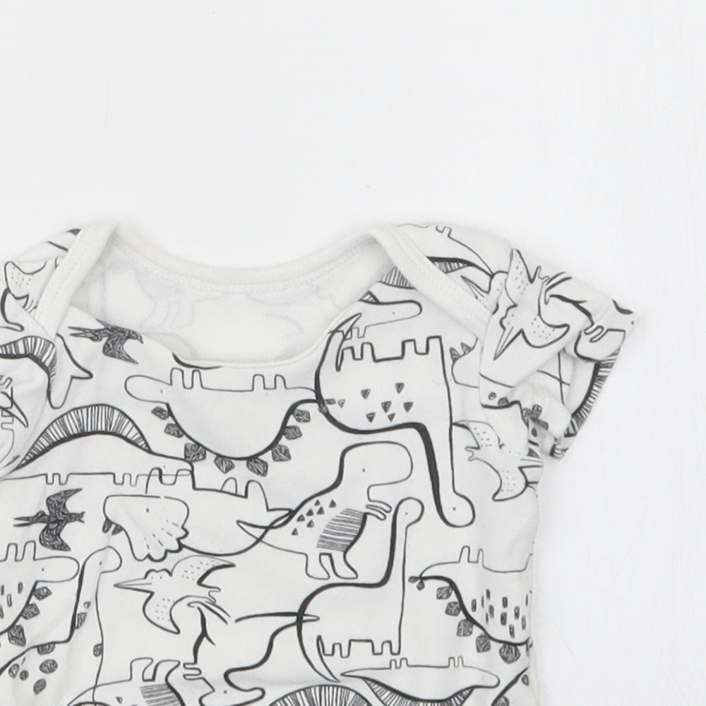 TU Boys White Geometric  Babygrow One-Piece Size 0-3 Months