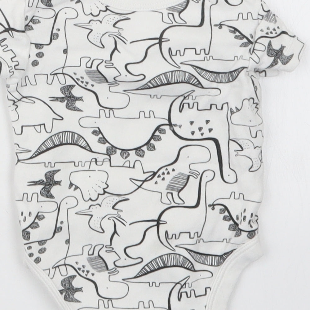 TU Boys White Geometric  Babygrow One-Piece Size 0-3 Months