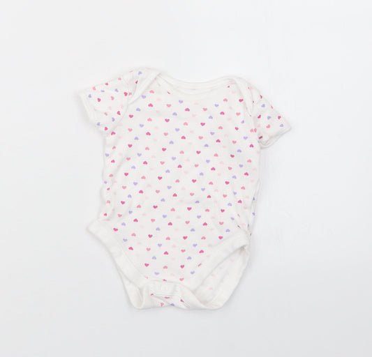 George Girls White Geometric  Babygrow One-Piece Size 3-6 Months