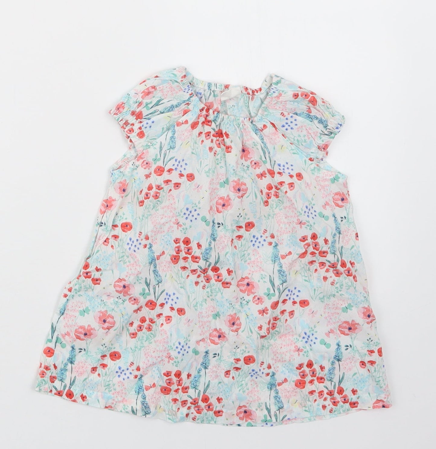 H&M Girls Red Floral  T-Shirt Dress  Size 3-6 Months