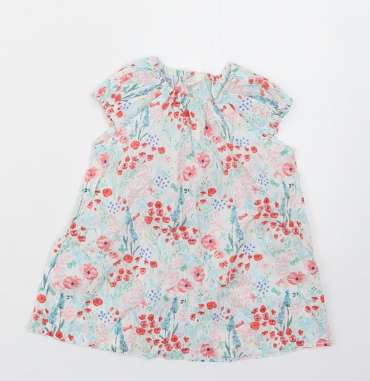 H&M Girls Red Floral  T-Shirt Dress  Size 3-6 Months