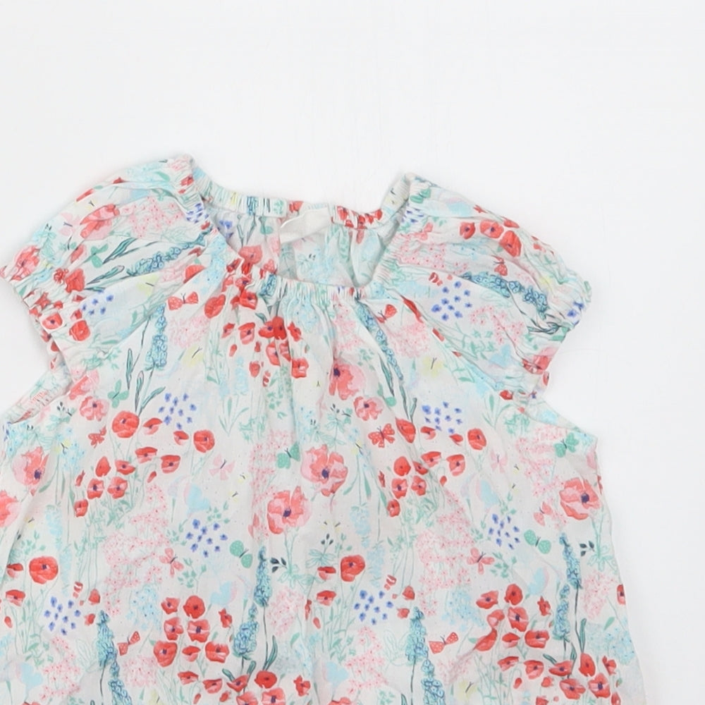 H&M Girls Red Floral  T-Shirt Dress  Size 3-6 Months