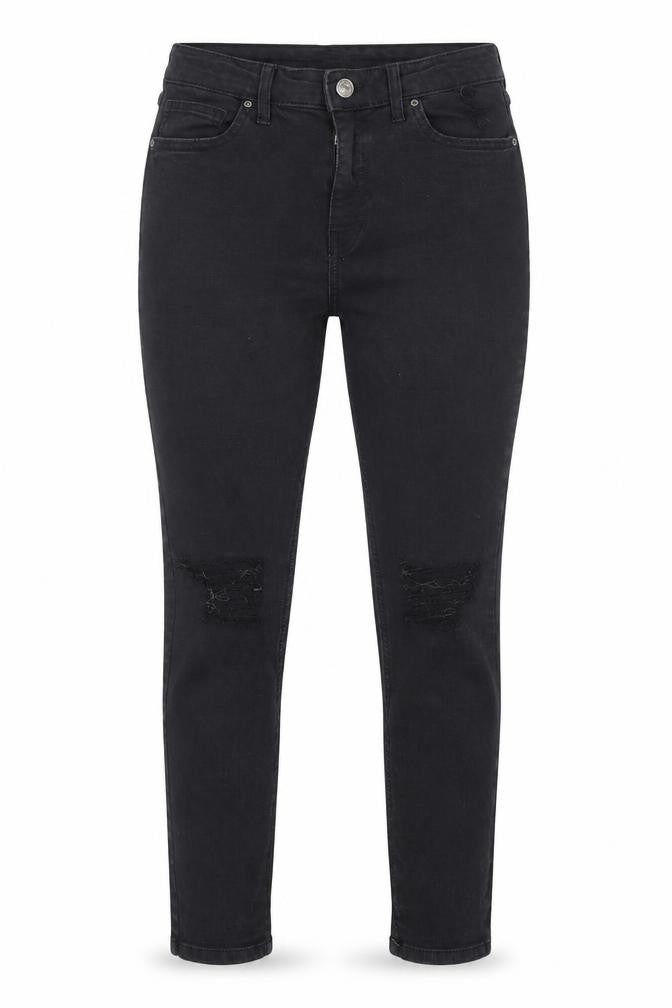 Topshop Womens Black  Denim Straight Jeans Size 27 in L24 in
