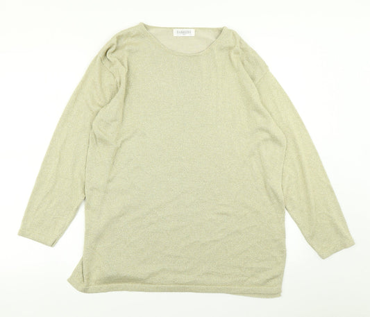 Fabrizio Womens Gold  Knit Pullover Jumper Size M