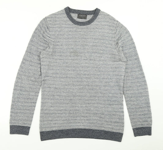 Limited Edition Mens Blue Striped Knit Pullover Jumper Size S