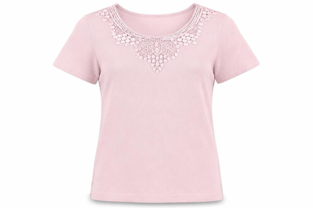 BM Womens Pink  Knit Basic T-Shirt Size S