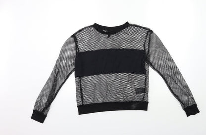 H&M Womens Black  Knit Pullover Sweatshirt Size 8