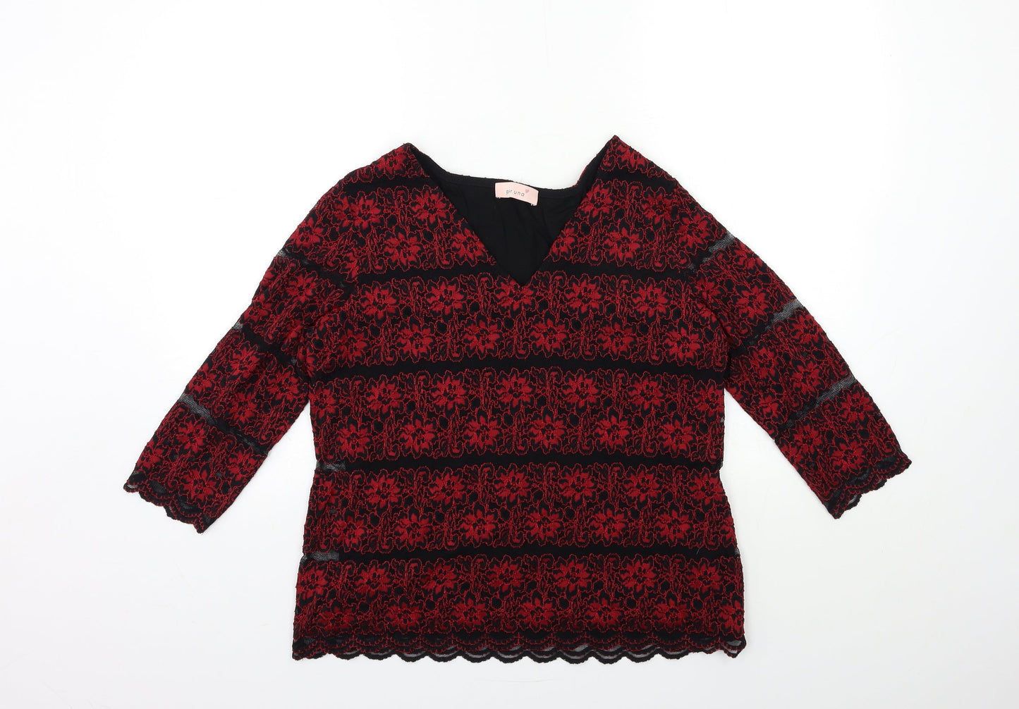 Marks and Spencer Womens Red Striped  Basic Blouse Size 16