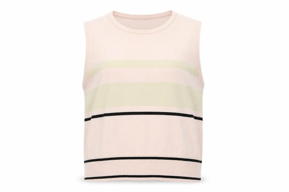 Casual Corner Womens Pink Striped Knit Pullover Jumper Size L