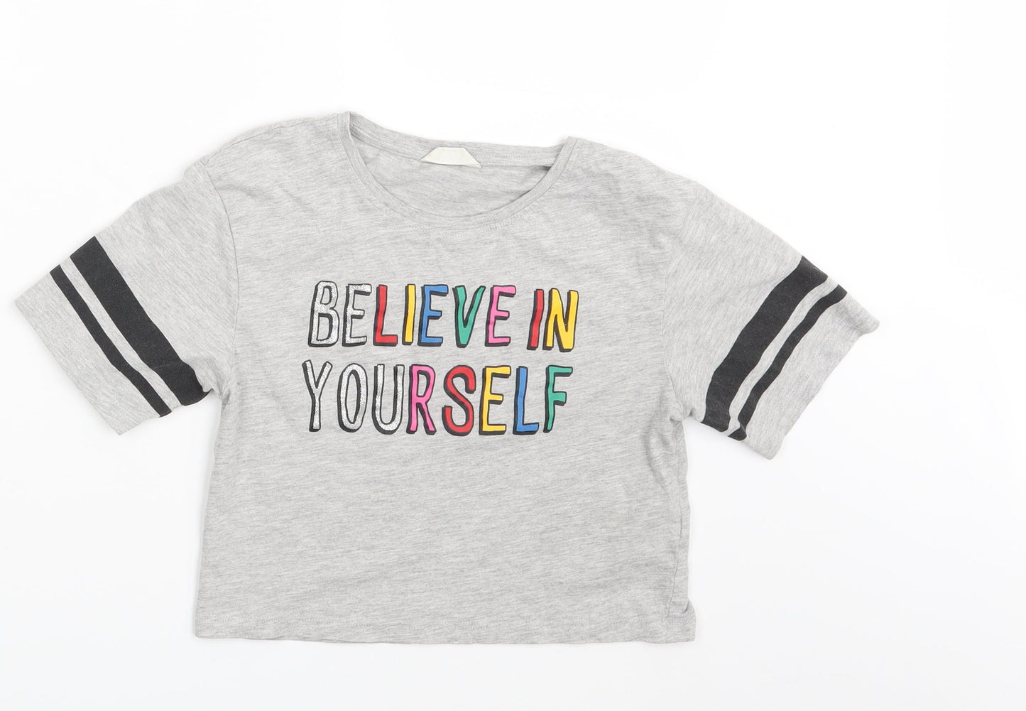 Candy Girls Grey   Basic T-Shirt Size 11 Years