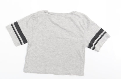 Back view of Candy girls’ grey basic t-shirt, size 11, years
