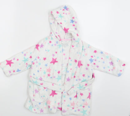 Additional front view of Debenhams girls’ white fair isle babydoll one piece, size 12-18, months