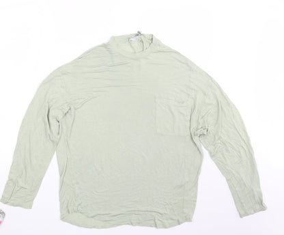 Additional front view of ASOS women’s green basic t-shirt, size XS