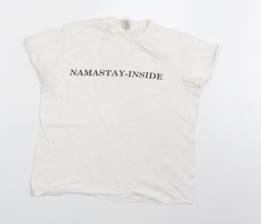 Roly Womens White   Basic T-Shirt Size 10  - Namastay - Inside