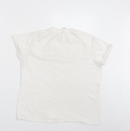 Preloved Roly Womens White   Basic T-Shirt Size 10  - Namastay - Inside - Back
