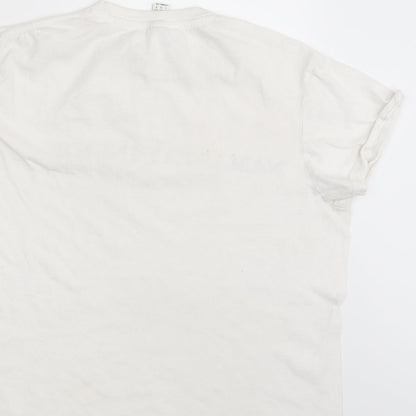 Preloved Roly Womens White   Basic T-Shirt Size 10  - Namastay - Inside - Label