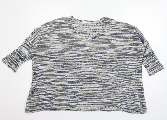 Mango Womens Multicoloured Striped Knit Pullover Jumper Size M