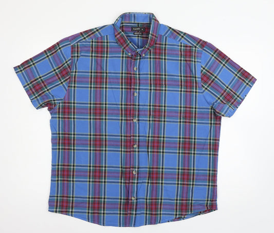 Peacocks Mens Blue Plaid   Button-Up Size XL