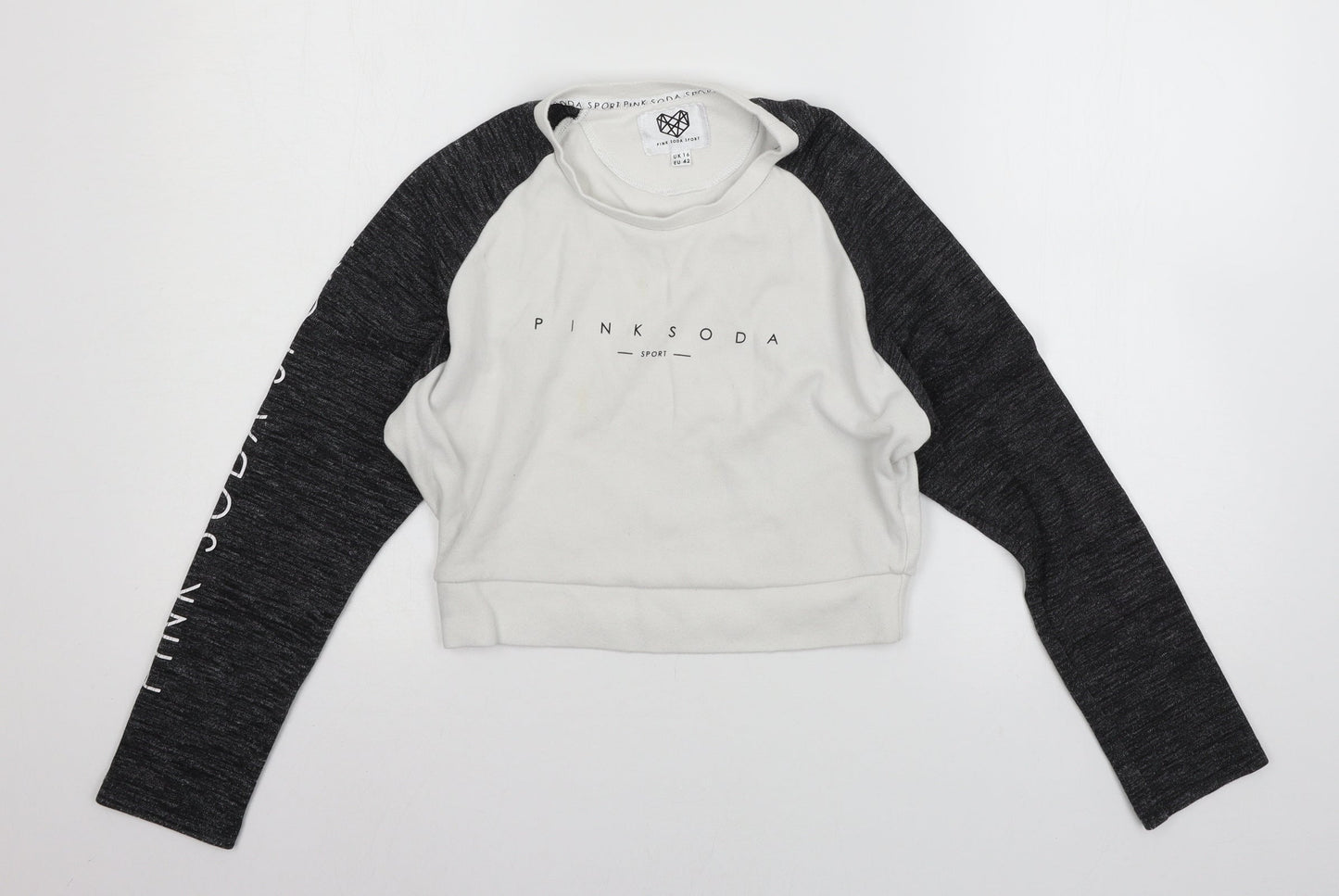 Pink soda spo Girls White  Jersey Pullover Sweatshirt Size 16 Years