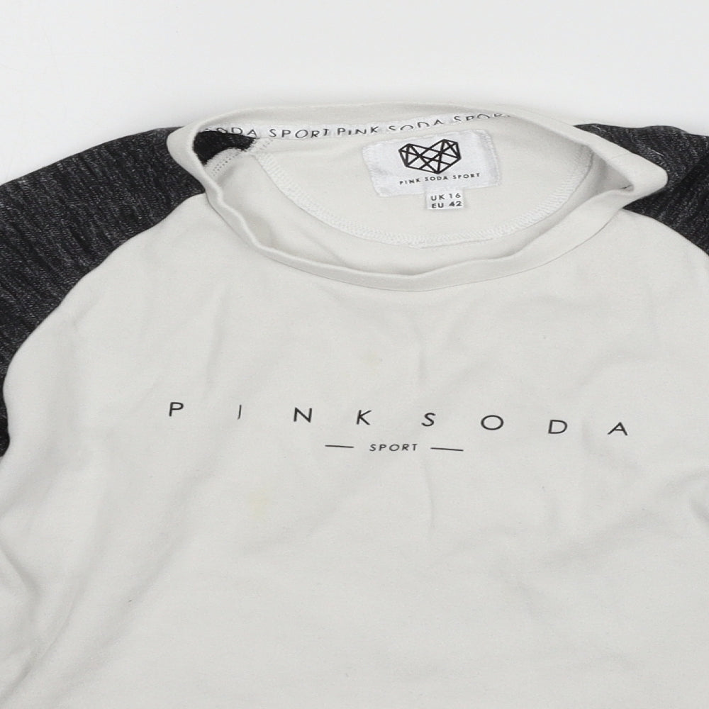 Pink soda spo Girls White  Jersey Pullover Sweatshirt Size 16 Years