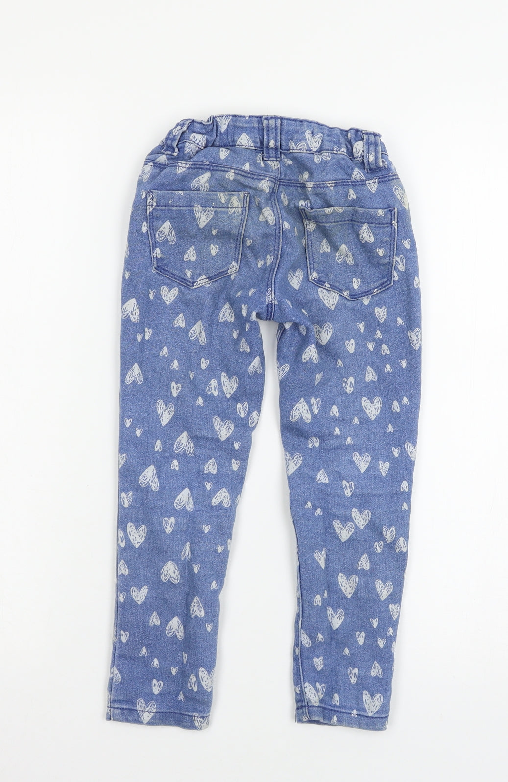 Denim & Girls Blue Geometric Denim Skinny Jeans Size 5-6 Years