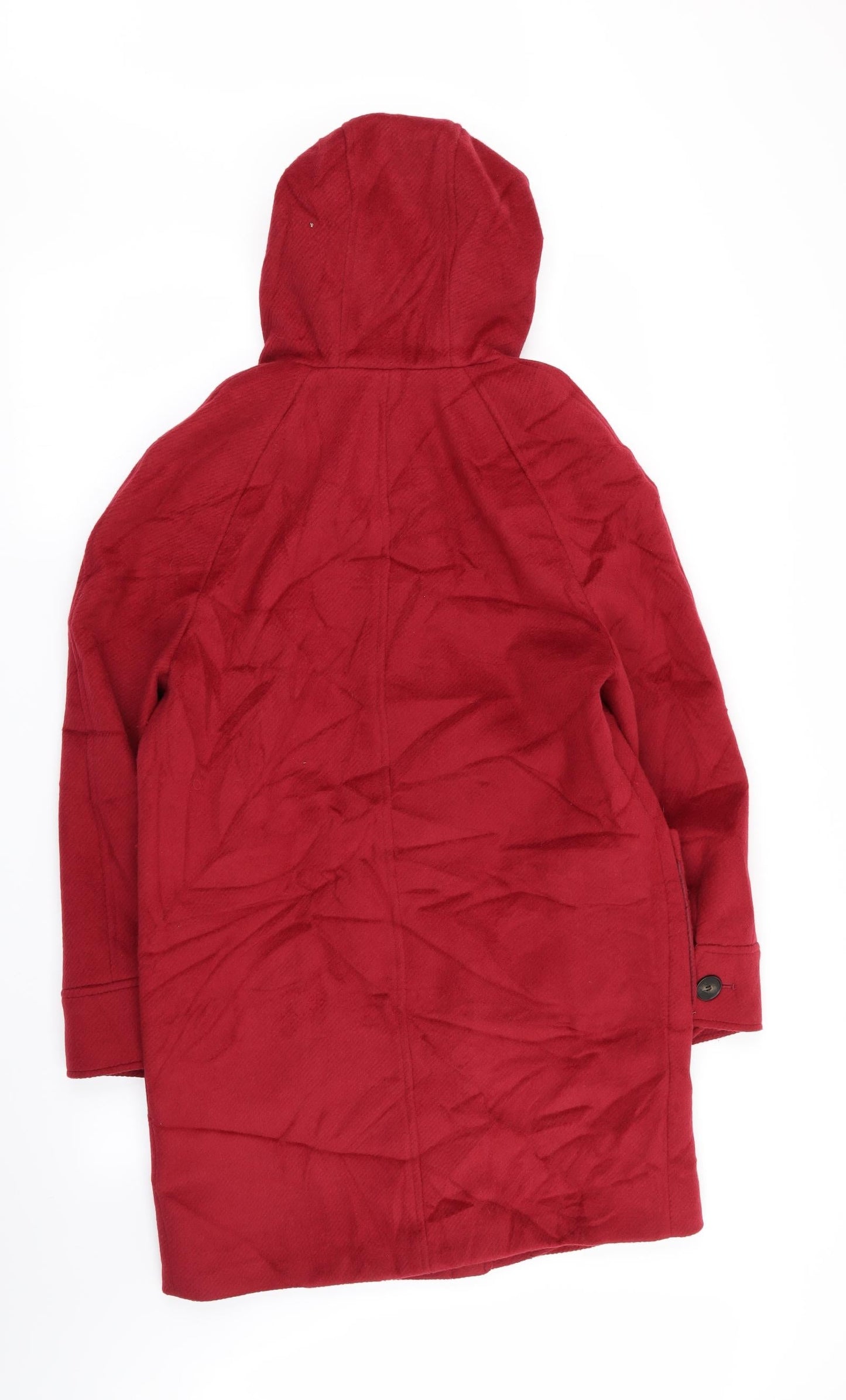 M&S Womens Red   Overcoat Coat Size 8