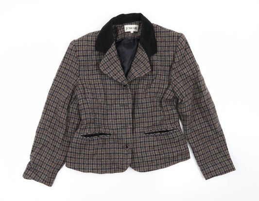 junk girl Womens Multicoloured Check  Jacket Blazer Size S