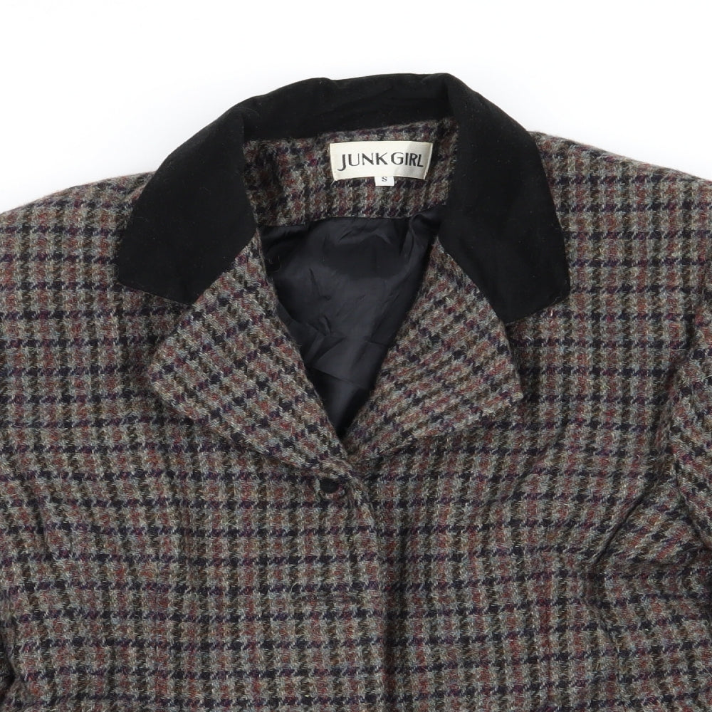 junk girl Womens Multicoloured Check  Jacket Blazer Size S