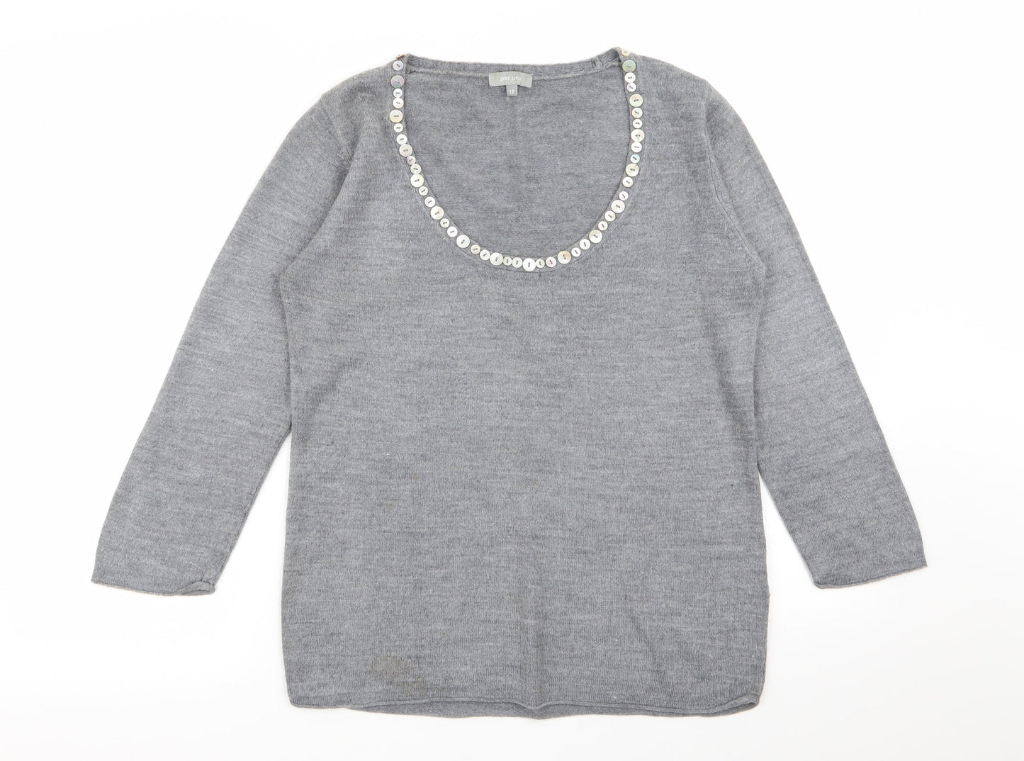 Per Una Womens Grey   Pullover Jumper Size 12