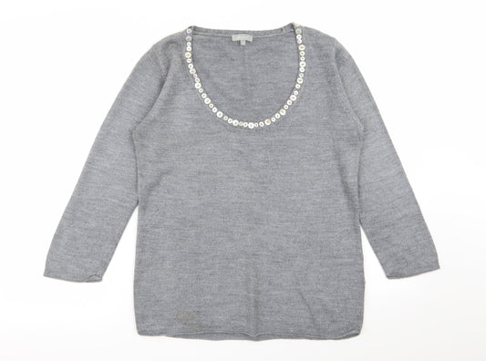 Per Una Womens Grey   Pullover Jumper Size 12