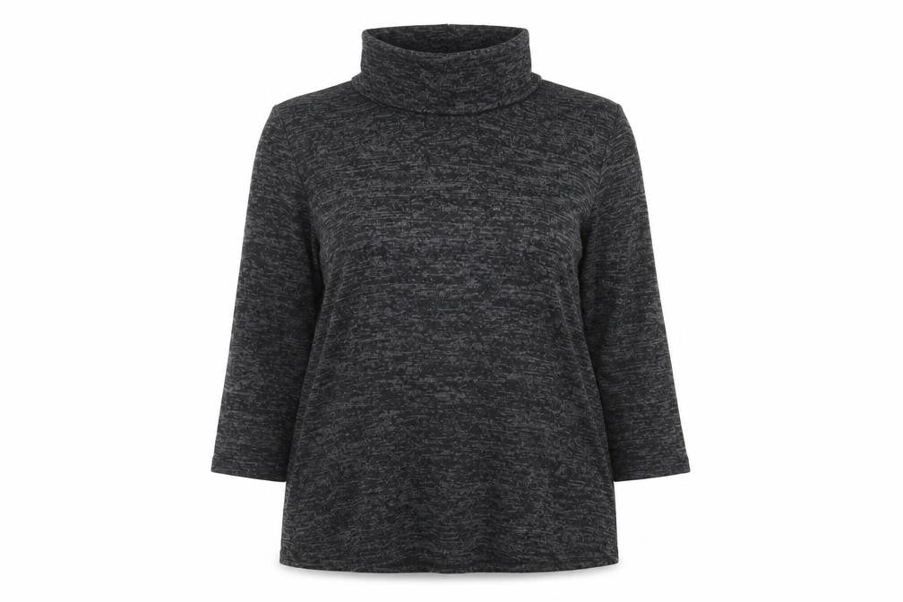 Tru Collection Womens Grey   Basic T-Shirt Size 12
