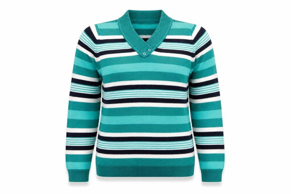 isle Womens Multicoloured Striped  Pullover Jumper Size S  - size 10-12