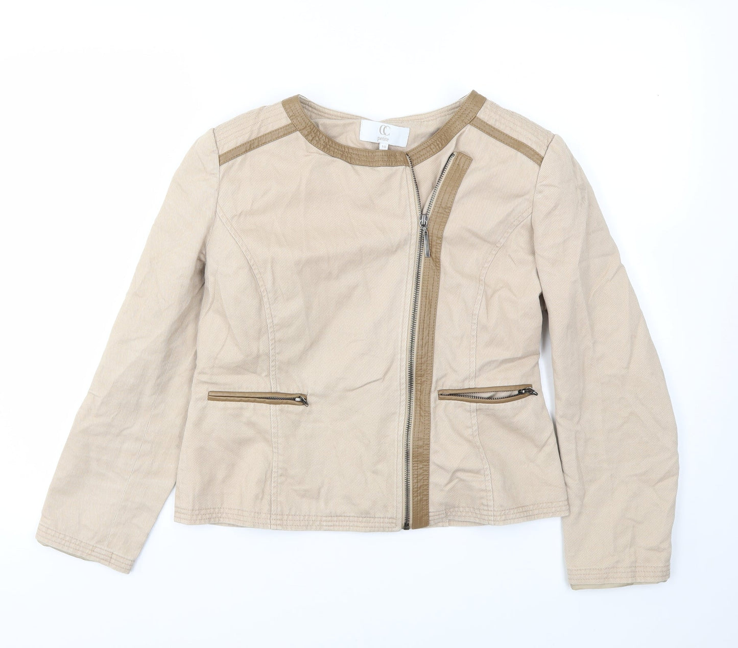 CC Womens Beige   Jacket Coat Size 10