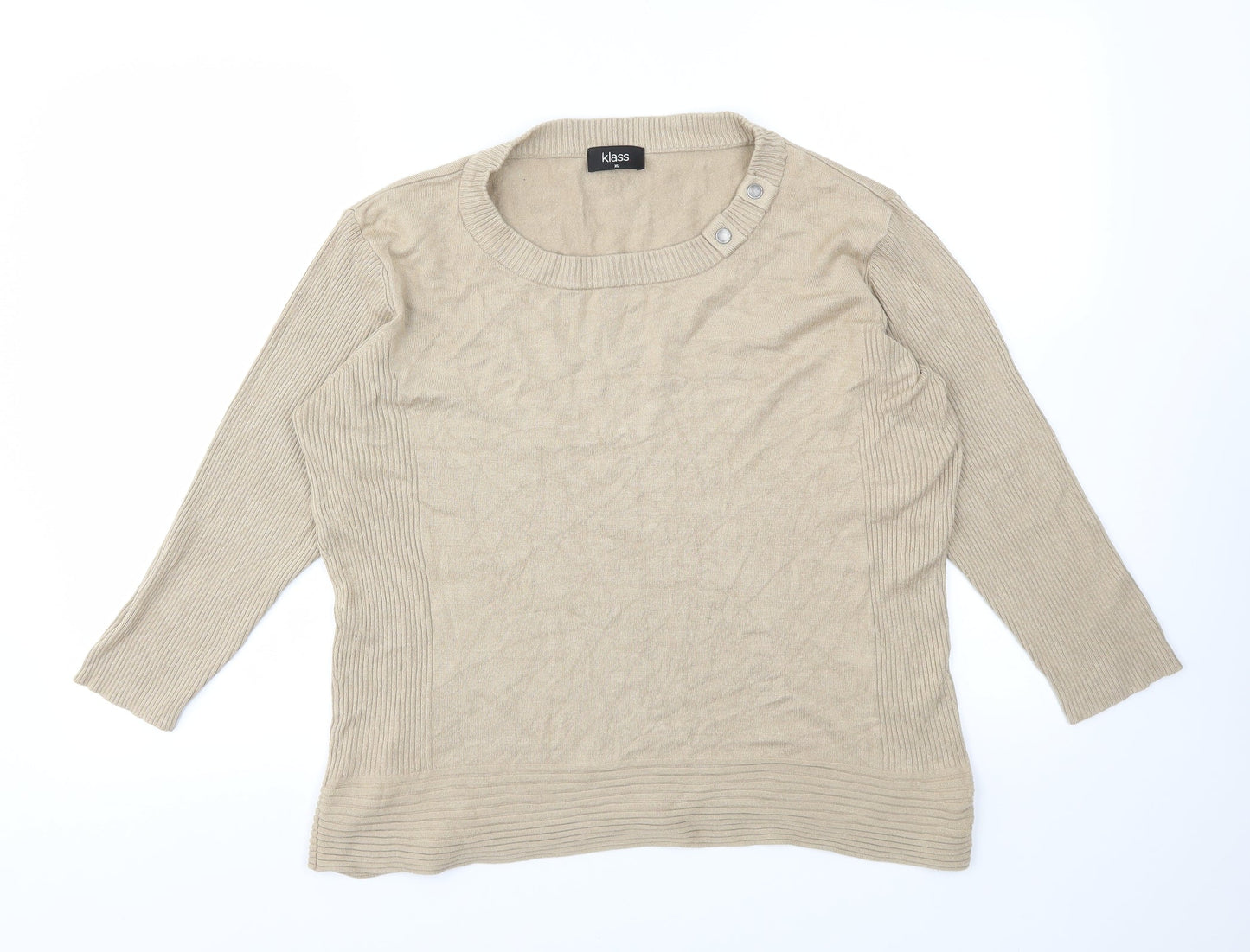 Klass Womens Beige   Pullover Jumper Size XL