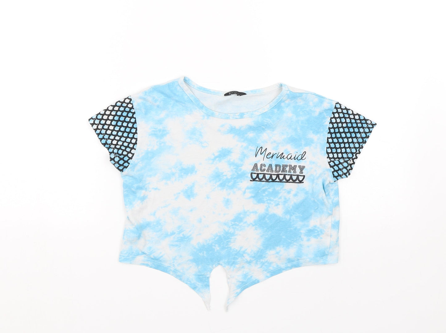 Kylie Girls Blue   Cropped T-Shirt Size 9-10 Years