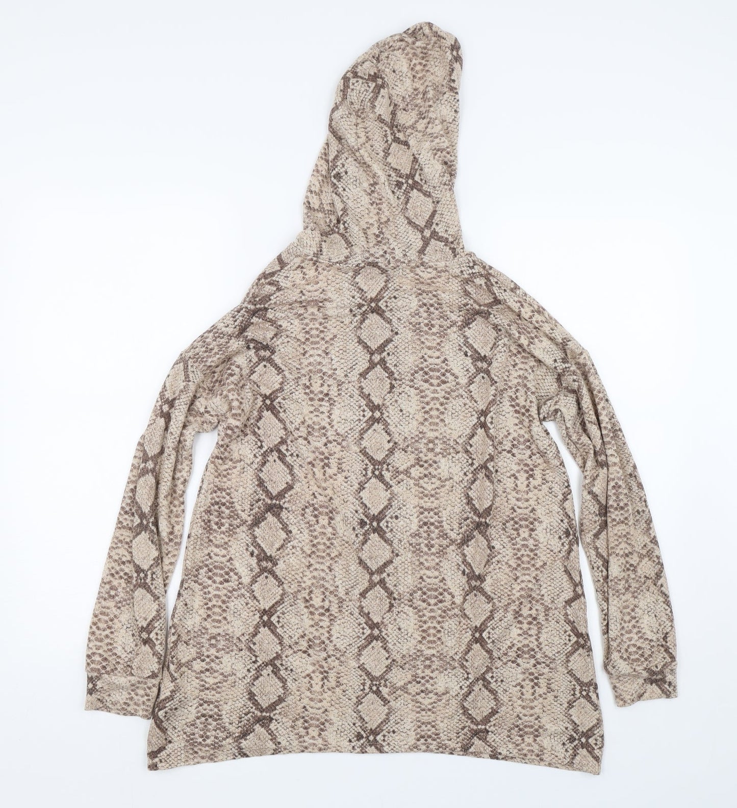 George Womens Brown Animal Print  Pullover Hoodie Size S