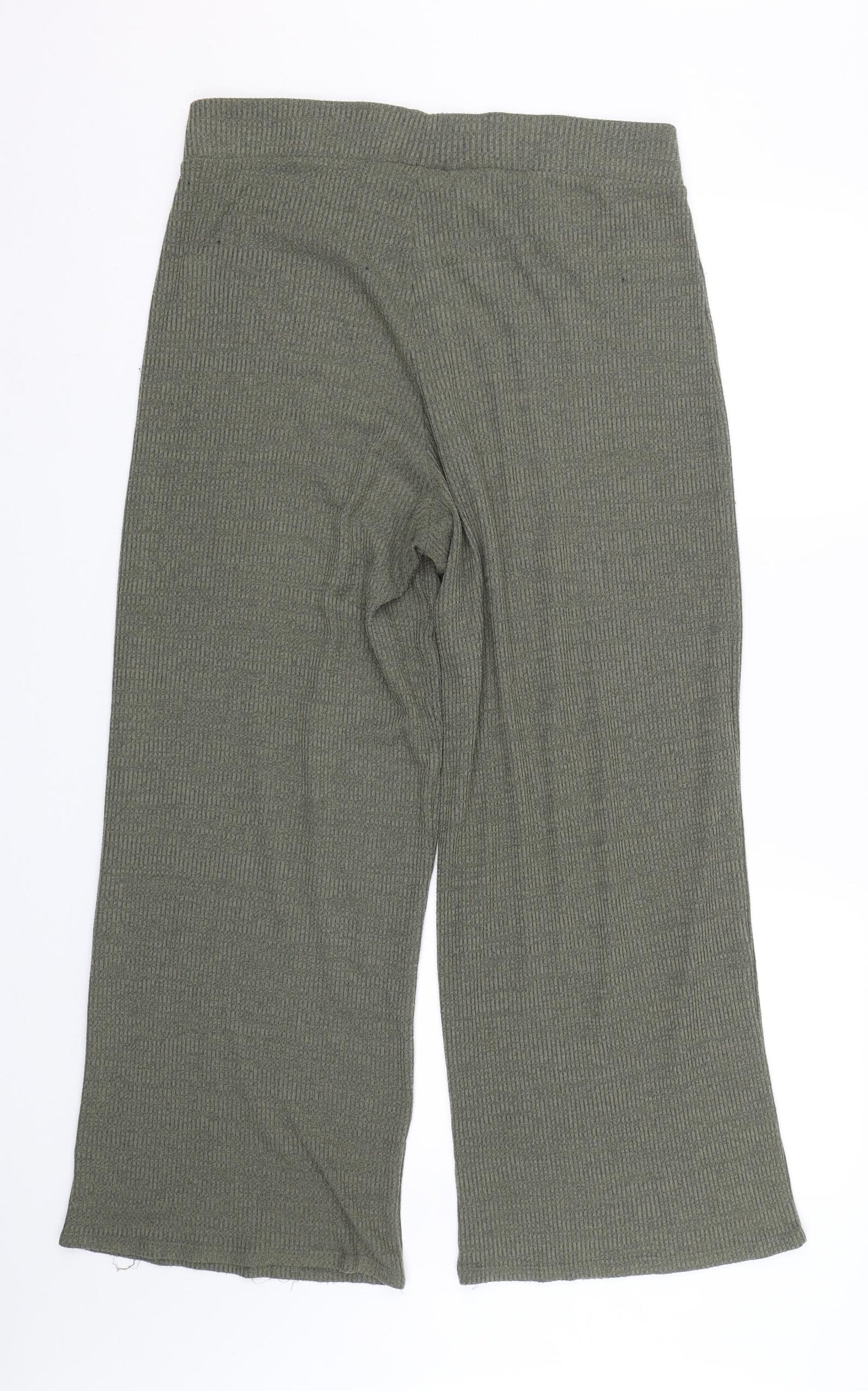 Matalan Womens Green Striped  Capri Trousers Size 14 L25 in